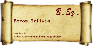Boros Szilvia névjegykártya