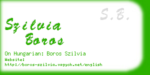 szilvia boros business card